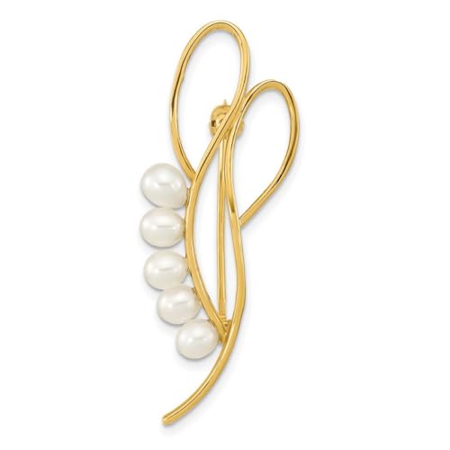 Brosche aus 14 Karat Gold, 4 x 5 mm, Tropfenform, weiße Süßwasser-Zuchtperle, Schmuck für Damen Brosche aus 14 Karat Gold, 4 x 5 mm, Tropfenform, weiße Süßwasser-Zuchtperle, Schmuck für Damen von JewelryWeb