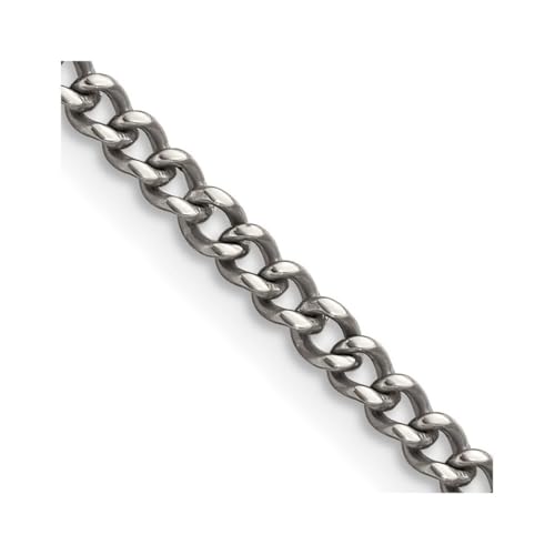 Chisel Panzerkette Titan poliert 3,5 mm Schmuck Geschenke für Frauen - Längenoptionen: 46 51 56 61, Titan von JewelryWeb