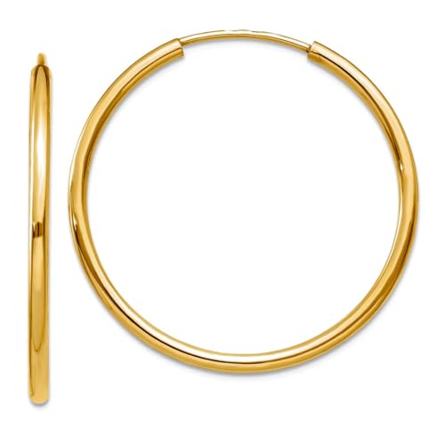 Creolen-Ohrringe aus 10 Karat Gelbgold, hohl, poliert, 30 x 30 mm breit, 1,2 mm dick, Kreolen für Damen Creolen-Ohrringe aus 10 Karat Gelbgold, hohl, poliert, 30 x 30 mm breit, 1,2 mm dick, Kreolen für Damen von JewelryWeb