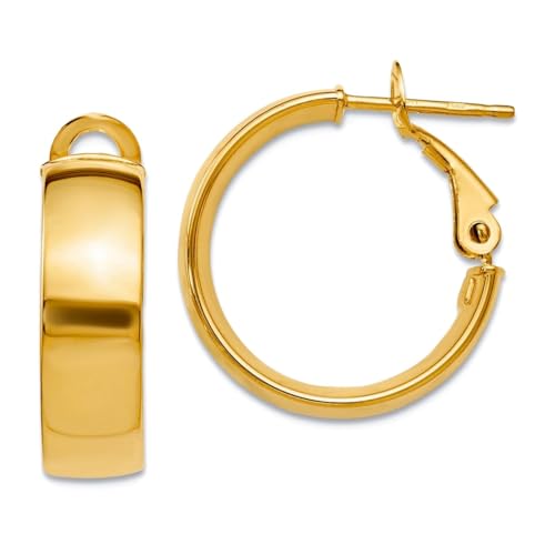 Creolen-Ohrringe aus 10 Karat Gelbgold, poliert, 18 x 5 mm breit, 5,8 mm dick, Kreolen für Damen Creolen-Ohrringe aus 10 Karat Gelbgold, poliert, 18 x 5 mm breit, 5,8 mm dick, Kreolen für Damen von JewelryWeb