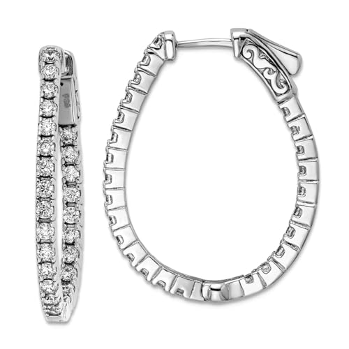 Creolen-Ohrringe aus 925er-Sterlingsilber, Zirkonia, 30 x 24 mm breit, 2 mm dick, Kreolen für Damen Creolen-Ohrringe aus 925er-Sterlingsilber, Zirkonia, 30 x 24 mm breit, 2 mm dick, Kreolen für Damen von JewelryWeb