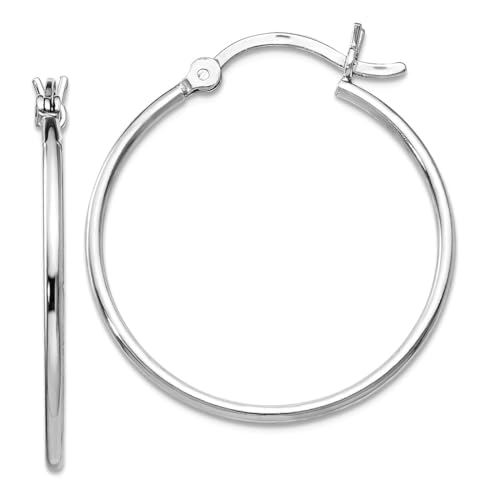 Creolen-Ohrringe aus 925er-Sterlingsilber, mit Scharnier, poliert, 27 x 25,04 mm breit, 1,25 mm dick, Kreolen für Damen Creolen-Ohrringe aus 925er-Sterlingsilber, mit Scharnier, poliert, 27 x 25,04 mm breit, 1,25 mm dick, Kreolen für Damen von JewelryWeb