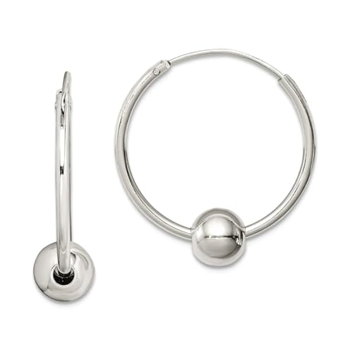 Creolen-Ohrringe aus 925er Sterlingsilber, poliert, 22 x 20 mm, breite Kreolen für Damen von JewelryWeb