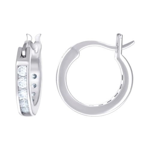 Creolen-Ohrringe für Damen, 925er Sterlingsilber, 14 mm, Moissanit-Stein, 0,88 Karat, Kreolen für Frauen Creolen-Ohrringe für Damen, 925er Sterlingsilber, 14 mm, Moissanit-Stein, 0,88 Karat, Kreolen für Frauen von JewelryWeb