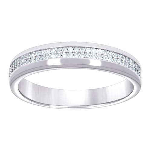Damen-Ehering aus 925er-Sterlingsilber, 0,30 Karat, Moissanit, 4,9 mm lang, Größe 8, für Damen und Herren von JewelryWeb
