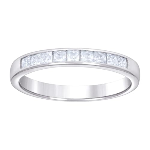 Damen-Ehering aus 925er Sterlingsilber, Baguette, 0,80 Karat, Moissanit, 3 mm lang, Größe 8, Hochzeitsband für Damen und Herren Damen-Ehering aus 925er Sterlingsilber, Baguette, 0,80 Karat, Moissanit, 3 mm lang, Größe 8, Hochzeitsband für Damen und Herren von JewelryWeb