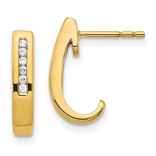 Damen-Ohrstecker aus 14 Karat Gelbgold, Diamant-Ohrringe, 14 x 7 mm breit, 2 mm dick Damen-Ohrstecker aus 14 Karat Gelbgold, Diamant-Ohrringe, 14 x 7 mm breit, 2 mm dick von JewelryWeb