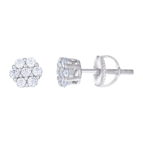 Damen-Ohrstecker aus 925er-Sterlingsilber, 0,31 Karat, Moissanit, 5,5 mm breiter Ohrring für Frauen von JewelryWeb