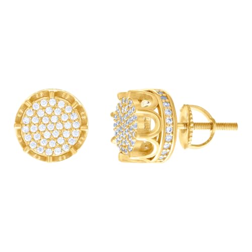 Damen-Ohrstecker aus 925er-Sterlingsilber, 0,74 Karat, Moissanit, 10 x 10 mm, breiter Ohrring für Frauen Damen-Ohrstecker aus 925er-Sterlingsilber, 0,74 Karat, Moissanit, 10 x 10 mm, breiter Ohrring für Frauen von JewelryWeb