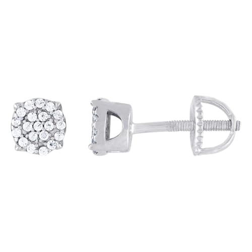 Damen-Ohrstecker aus 925er-Sterlingsilber, Moissanit, 0,28 Karat, 5,6 x 5,6 mm, breiter Ohrring für Frauen von JewelryWeb