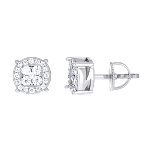 Damen-Ohrstecker aus 925er-Sterlingsilber, mit Zirkonia, künstlicher Diamant, modische Ohrstecker für Frauen von JewelryWeb