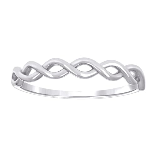 Damen-Ring aus 925er Sterlingsilber, Unendlichkeitssymbol, 3,2 mm breit, Statement-Ring für Frauen von JewelryWeb