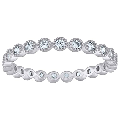 Damen-Ring aus 925er-Sterlingsilber, Zirkonia, künstlicher Diamant, Größe 6, 2,5 x 2,5 mm breit, Schmuck für Frauen, One Size, Cubic Zirkonia Metall Zirkonia Edelstein Metall:, Zirkon von JewelryWeb