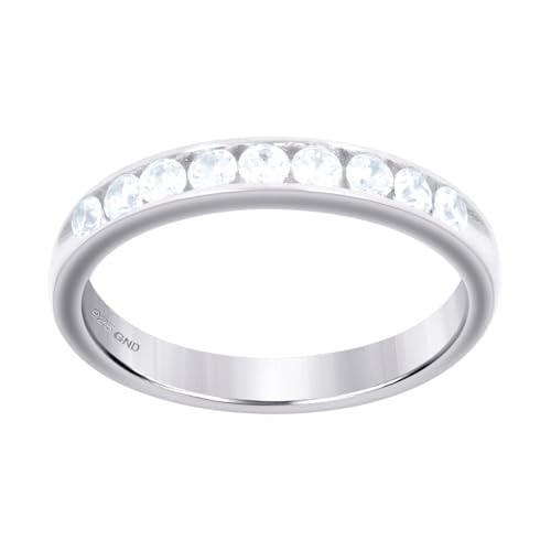 Damen-Ring aus 925er-Sterlingsilber, mit Zirkonia, künstlicher Diamant, Brautschmuck, Hochzeitstag, Verlobungsring, Schmuck für Damen – Ringgrößen-Optionen: 10, 11, 7, 8, 9, One Size, Cubic Zirkonia von JewelryWeb