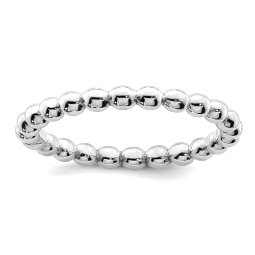 Damen-Ring aus rhodiniertem 925er Sterlingsilber, US 8 | EU 57.75 | DE 18 | JP 16 | UK Q, Metall Silber Metall Rhodium, Kein Edelstein von JewelryWeb