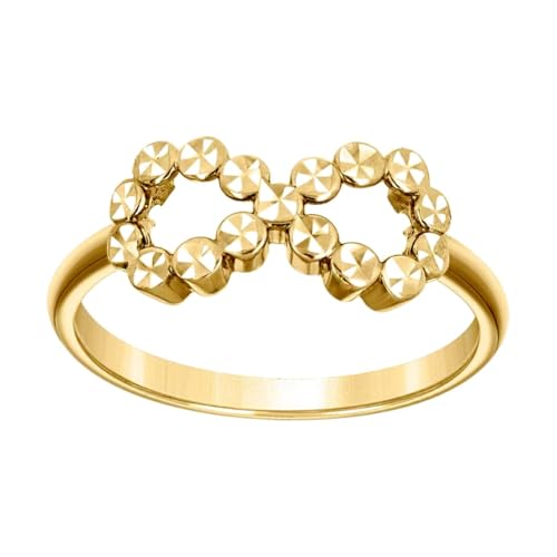 Damen-Ring mit Unendlichkeitssymbol, 14 Karat Gelbgold, 6,6 x 1,6 mm breit, Bandstil-Ring für Damen von JewelryWeb