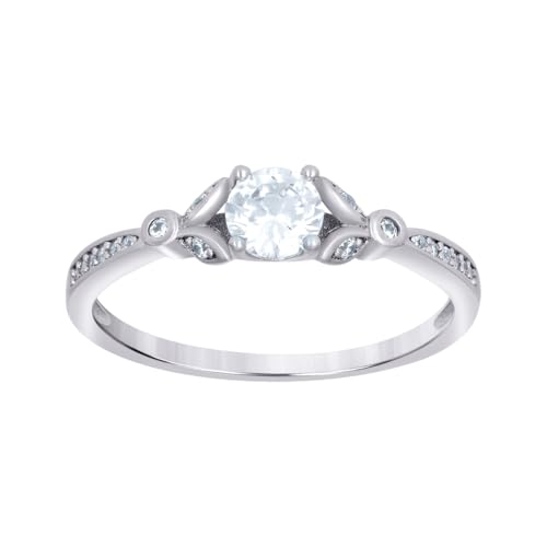 Damen-Verlobungsring aus 925er-Sterlingsilber, Zirkonia, künstlicher Diamant, Geschenk für Mutter, US 6 | EU 52.75 | DE 16.5 | JP 12 | UK M, Cubic Zirkonia Edelstein Metall, Zirkon Damen-Verlobungsring aus 925er-Sterlingsilber, Zirkonia, künstlicher Diamant, Geschenk für Mutter, US 6 | EU 52.75 | DE 16.5 | JP 12 | UK M, Cubic Zirkonia Edelstein Metall, Zirkon von JewelryWeb