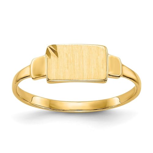 Der goldfarbene Siegelring misst 1 mm breit, Größe 59 von JewelryWeb