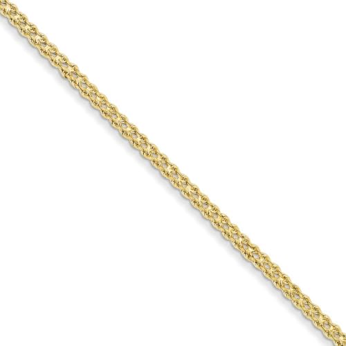 Doppelstrangiges Armband aus 14 Karat Gelbgold, Länge 18, 20 und 1,75 mm und 2,5 mm, Gelbgold von JewelryWeb