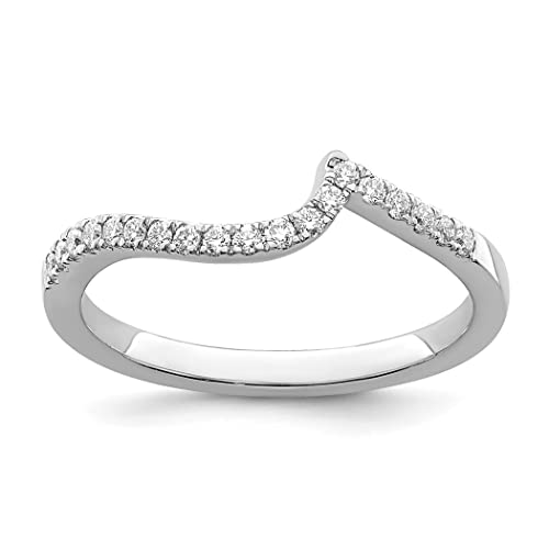 Ehering, Weißgold 14 Karat, Gewicht 1/5 Karat, Diamant, konturiert, Größe N 1/20, Schmuck Geschenk für Damen, Weißgold, weißer Diamant, Weißgold, Weißer Diamant von JewelryWeb