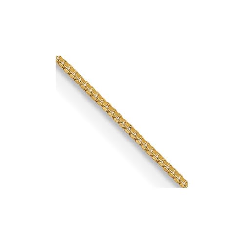 Fußkettchen, 14 Karat Gold, 0,5 mm, Box mit Karabinerverschluss, Schmuck, Geschenke für Frauen, 25 cm von JewelryWeb