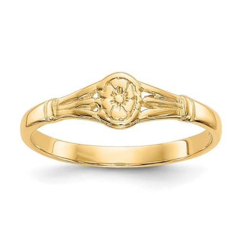 Gold poliert oval für Jungen oder Mädchen, Ringgröße D 1/2 von JewelryWeb