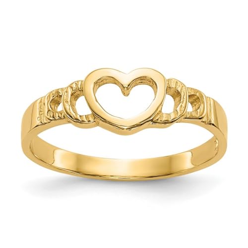 Goldener Liebesherz für Jungen oder Mädchen, Ringgröße F.00 von JewelryWeb