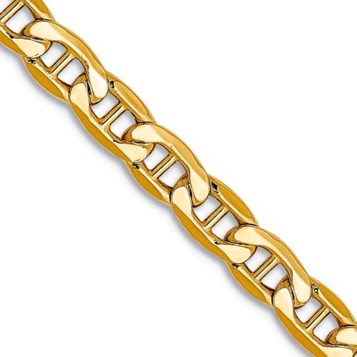 Halskette aus 10 Karat Gelbgold, 4,1 mm, halbmassiv, nautisches Schiff, Mariner, Ankerkette, Halskette für Damen und Herren, 56 centimeters, Metall, Kein Edelstein Halskette aus 10 Karat Gelbgold, 4,1 mm, halbmassiv, nautisches Schiff, Mariner, Ankerkette, Halskette für Damen und Herren, 56 centimeters, Metall, Kein Edelstein von JewelryWeb