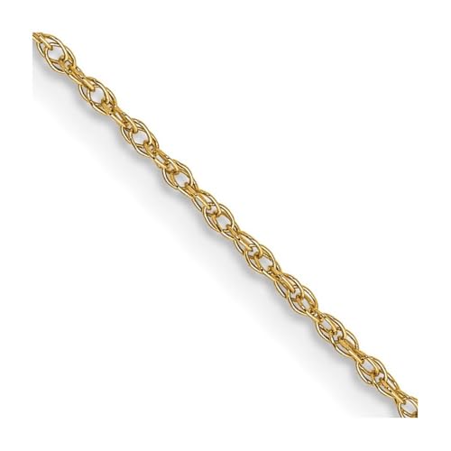 Halskette aus 14 Karat Gelbgold, massiv, poliert, kardiert, 0,7 mm, Federring, Schmuck, Geschenke für Damen, Längenoptionen: 36, 41, 46, 51, 56, 61, 51, Gold Metall Gelbgold, Kein Edelstein von JewelryWeb