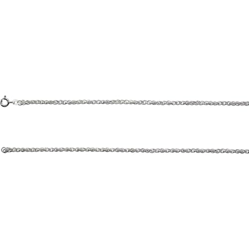Halskette aus 925er-Sterlingsilber, 2 mm, Federring, poliert, mit Federring, Größe 6,5, Halskette für Damen und Herren, 46 centimeters, Metall Silber Sterling Silber, Kein Edelstein von JewelryWeb