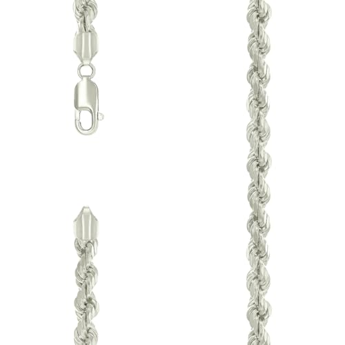 Halskette aus 925er-Sterlingsilber, 5,3 mm, 51 cm, für Damen und Herren von JewelryWeb