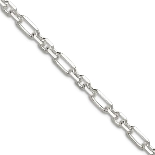 Halskette aus 925er-Sterlingsilber, glitzernder Schliff, 4 mm, 3 kurze plus 1 lange Kabelgliederkette, Halskette für Damen und Herren, 61 centimeters, Metall Silber Sterling Silber, Kein Edelstein von JewelryWeb