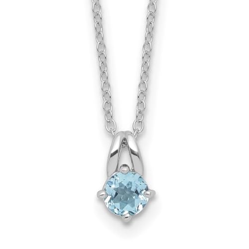 Halskette aus 925er-Sterlingsilber, rhodiniert, Blautopas mit 5 cm Verlängerung, 5,6 cm, Schmuck für Damen, 41 cm, One Size, Edelstein Metall Blautopas Edelstein Metall, Blauer Topas von JewelryWeb