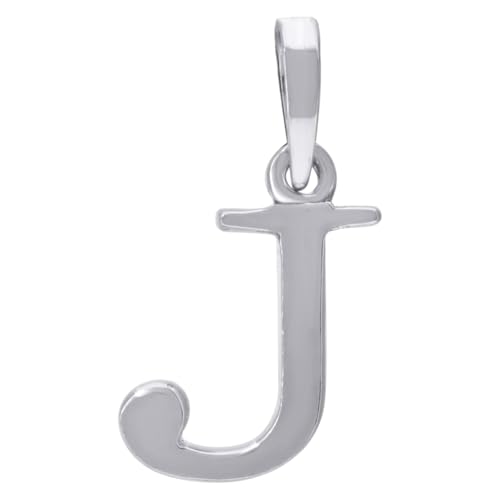 Halskette für Herren und Damen, 925er Sterlingsilber, personalisierbar, Monogramm, Initiale J, 20 x 11,6 mm breit von JewelryWeb
