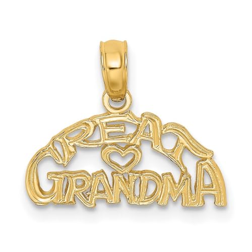 Halskette mit Anhänger "Great Grandma", 16,3 mm, Goldblock und Gravur, Schmuck, Geschenke für Frauen von JewelryWeb
