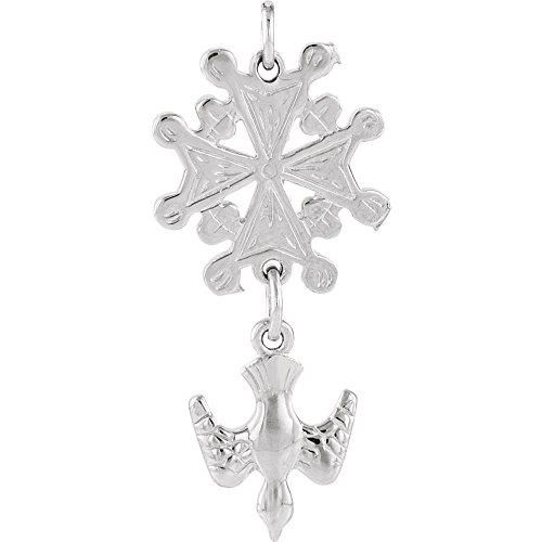 Halskette mit Anhänger aus 925er Sterlingsilber, poliert, Huguenot, religiöser Glaube, Kreuz, Schmuck, Geschenke für Frauen, Metall, No_Stone von JewelryWeb