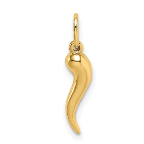 Halskette mit Anhänger aus italienischem Horn, goldfarben, Schmuck für Damen von JewelryWeb