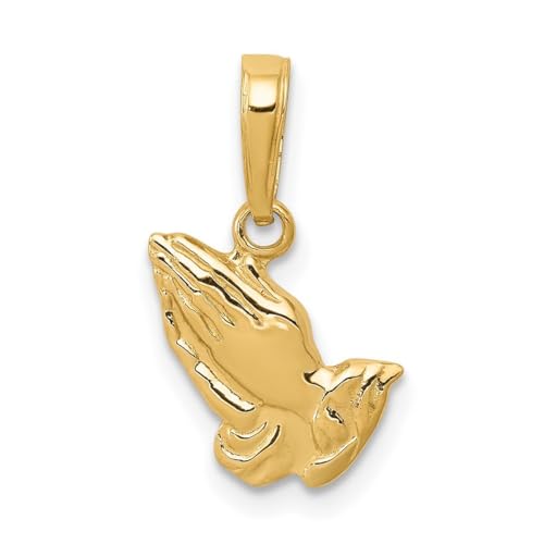 Halskette mit Anhänger betende Hände, 10 Karat Gold, Schmuck Geschenke für Frauen – höhere Goldqualität als 9 Karat Gold von JewelryWeb