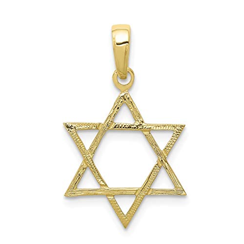 Halskette mit Davidstern-Anhänger, 10 Karat Gold, religiöser Judaica-Davidstern-Anhänger, Schmuck, Geschenke für Frauen – höherer Goldgrad als 9 Karat Gold von JewelryWeb