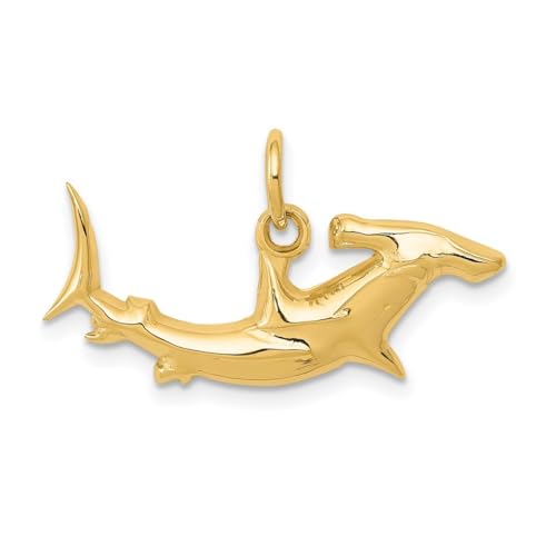 Halskette mit Hammerhai-Anhänger, goldfarben, 25 mm, Schmuck, Geschenke für Frauen von JewelryWeb