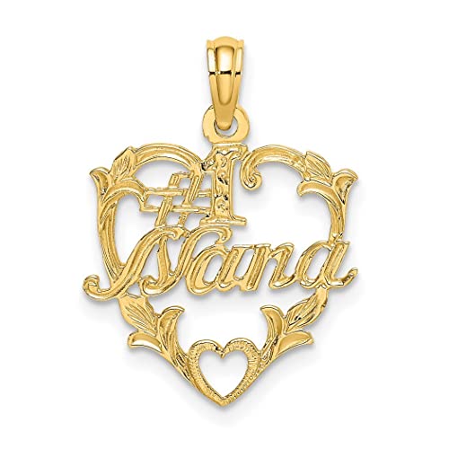 Halskette mit Herzanhänger, Zahl 1, 17,1 mm, Gold, Geschenk für Damen von JewelryWeb