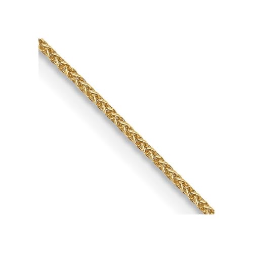 Halskette mit Spiga-Anhänger, 14 Karat Gelbgold, massiver Karabinerverschluss, 0,8 mm, 36 cm, One Size, Gold Metall Gelbgold, Kein Edelstein von JewelryWeb