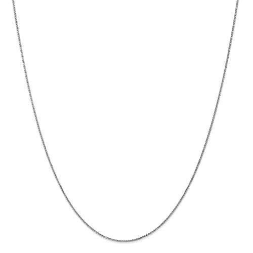 Halskette mit Spiga-Anhänger, 14 Karat Weißgold, 1 mm, Schmuck, Geschenke für Frauen, 46, Gold Metall Weißes Gold, Kein Edelstein von JewelryWeb