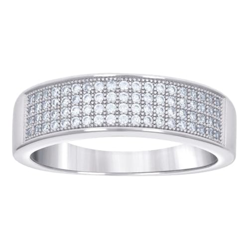 Herren-Ehering aus 925er-Sterlingsilber, 0,53 Karat, Moissanit, 6,3 mm lang, Größe 6, Hochzeitsband für Herren Herren-Ehering aus 925er-Sterlingsilber, 0,53 Karat, Moissanit, 6,3 mm lang, Größe 6, Hochzeitsband für Herren von JewelryWeb