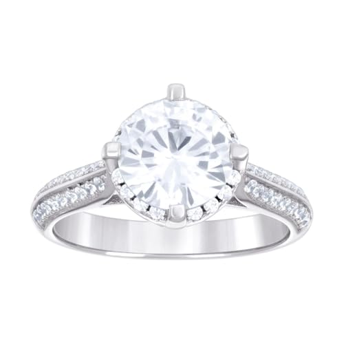 Herren-Ehering aus 925er-Sterlingsilber, mit Zirkonia, künstlicher Diamant, 9 mm breit, Größe 6 von JewelryWeb