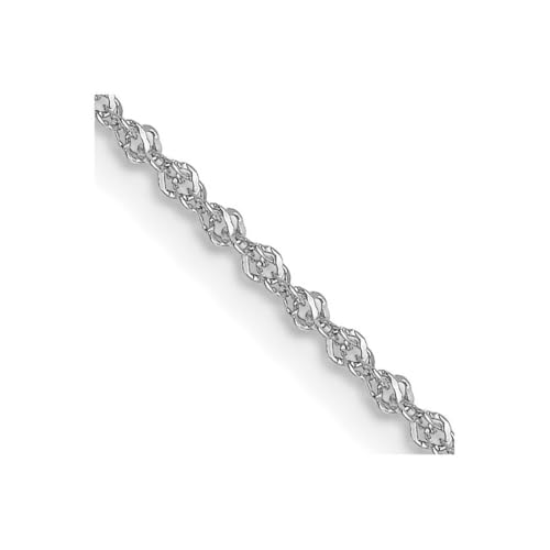JewelryWeb 14 Karat Weißgold Karabinerverschluss funkelnde Singapurkette Halskette 1 mm breit Kette Halskette für Damen und Herren, 56 cm, Gold Metall Weißes Gold, Kein Edelstein JewelryWeb 14 Karat Weißgold Karabinerverschluss funkelnde Singapurkette Halskette 1 mm breit Kette Halskette für Damen und Herren, 56 cm, Gold Metall Weißes Gold, Kein Edelstein von JewelryWeb
