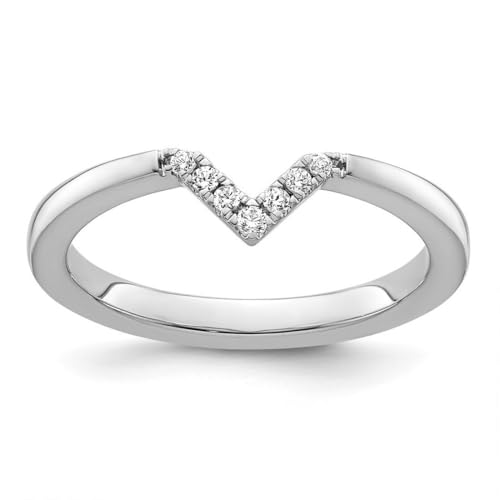 JewelryWeb 2,25 mm 14 Karat Weißgold stapelbarer Diamant V-Form Ring Größe 5-Stapelbarer Ring für Damen JewelryWeb 2,25 mm 14 Karat Weißgold stapelbarer Diamant V-Form Ring Größe 5-Stapelbarer Ring für Damen von JewelryWeb