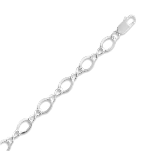 JewelryWeb Charm-Armband aus 925er Sterlingsilber, 5,5 mm breit, Karabinerverschluss, Charm-Armband für Damen, 9 inches, Metall Silber Aus Sterlingsilber, Kein Edelstein von JewelryWeb