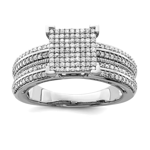JewelryWeb Damen - 925 Sterlingsilber Silber Quadratschliff Leicht Getöntes Weiß/Top Crystal (I) Diamant von JewelryWeb