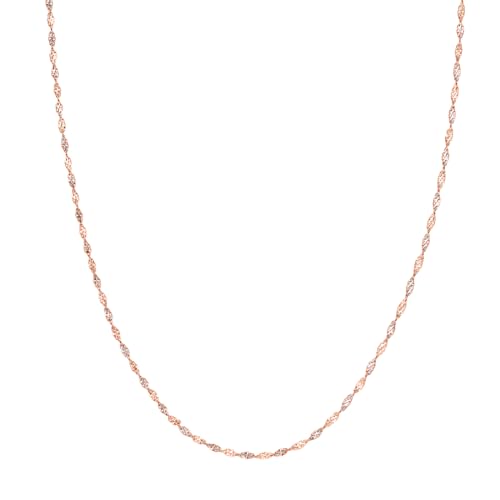 JewelryWeb Dorica-Kette, 14 Karat Rot- und Weißgold, 2,1 mm, Karabinerverschluss, für Damen und Herren, 61 centimeters, Gold Metall Roségold, Kein Edelstein JewelryWeb Dorica-Kette, 14 Karat Rot- und Weißgold, 2,1 mm, Karabinerverschluss, für Damen und Herren, 61 centimeters, Gold Metall Roségold, Kein Edelstein von JewelryWeb